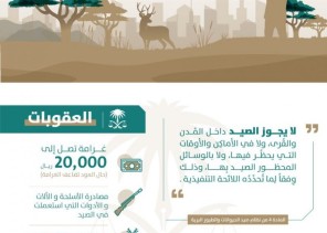 حظر الصيد واستخدام الأسلحة داخل حدود الحرمين