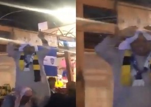 بالفيديو.. مواطن يبيع سلعته مجانا دعمًا للهلال