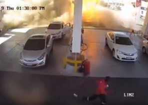 مشهد مروّع لانفجار خزان وقود داخل إحدى المحطات بالمدينة المنورة