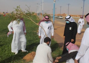 بلدية زلوم تنفذ المرحلة الثالثة من مبادرة الجوف واحة خضراء