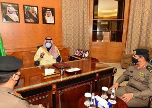 أمير حائل يستقبل مدير شرطة المنطقة اللواء الدكتور كتاب العتيبي والعميد عصام الجعفري