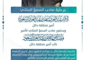 سموّ أمير منطقة حائل يرعى الليلة حفل تخريج 6232 خريجاً وخريجة بجامعة حائل