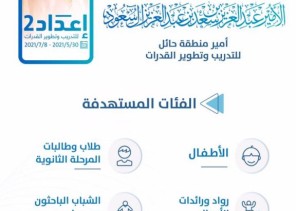 وكيل جامعة حائل للتطوير والأعمال :برنامج الأمير عبدالعزيز بن سعد أمير منطقة حائل للتدريب وتطوير القدرات يحتوي على 77 برنامجاً تدريبيًّا نوعيًّا