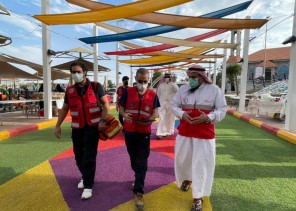 مدير عام فرع الهلال الأحمر بالباحة يقوم بجولة تفقدية للفرق الاسعافيه الميدانية والفرق التطوعيه بغابة رغدان