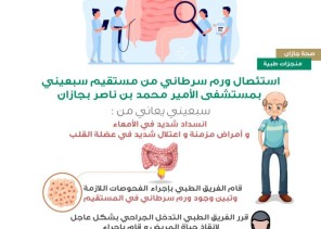 استئصال ورم سرطاني  من مستقيم سبعيني بمستشفى الأمير محمد بن ناصر بجازان