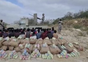 حرس الحدود بمنطقة جازان يقبض على (46) مخالفاً لنظام أمن الحدود بحوزتهم نحو طن من نبات القات المخدر