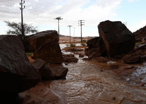 هطول أمطار الخير على مراكز منطقة تبوك