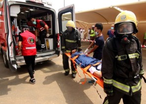 خطة إخلاء و إطفاء فرضية بمكتب الضمان الاجتماعي بمحافظة صامطة