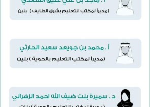 تعليم الطائف تعتمد تكليف مديري و مديرات مكاتب بالمحافظة