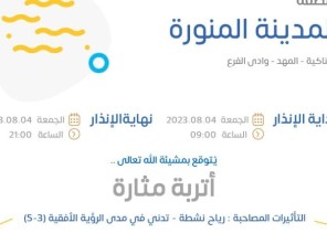 الأرصاد: أتربة مثارة على منطقة المدينة المنورة