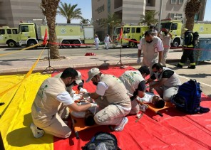 جامعة حفرالباطن تنفيذ فرضية إخلاء في مبنى أعضاء هيئة التدريس