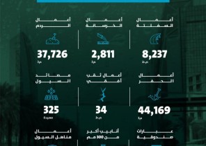 أمانة منطقة الرياض تنجز سلسلة من الأعمال الميدانية في شبكات السيول خلال شهر مارس من عام 2025