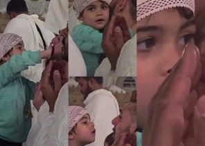 براءة طفلة ودموع أب.. فيديو من أمام الكعبة يتصدر المشاهدات على منصة إكس (شاهد)