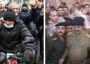 على خطى صدام حسين.. مراقبون يعلقون على ظهور قادة إيران في الشوارع