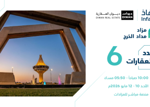 6 فرص عقارية بمزاد مداد الخرج