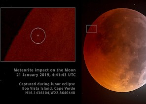 نيزك يضرب القمر أثناء الخسوف!!!