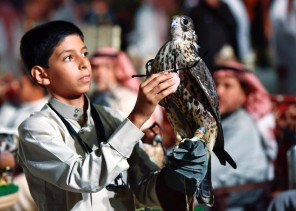 طفل يخطف أنظار زوار معرض “الصيد والصقور” بالرياض