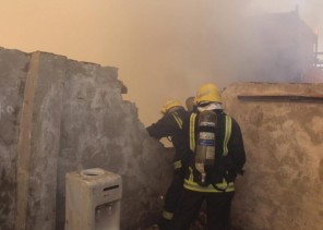 حريق مروع يلتهم منزلاً بقمة «جبل جرهم» في مكة