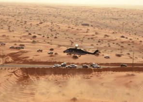 طيران الأمن يحلق في سماء حائل لمتابعة رالي 2019