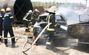 انفجار خزان وقود فارغ يقتل شخصًا ويحرق مركبتين