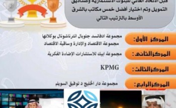 دار الخليج تصنف كواحدة من أفضل المكاتب الاستشارية بالشرق الأوسط