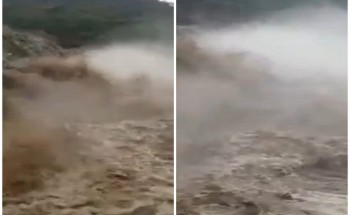 أبرزت صورة جمالية .. شاهد: لحظة جريان سيل وادي جورا بمنطقة جازان