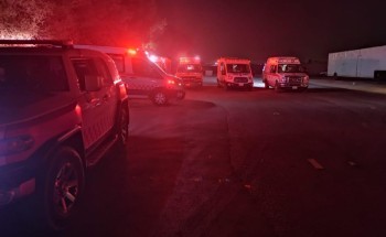 الهلال الأحمر يباشر حريق بمصنع جنوب الرياض ينتج عنه 15 إصابة