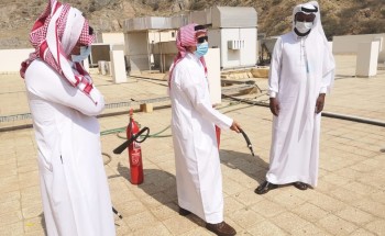 مستشفى بني مالك  يدرب منسوبيه على التعامل مع طفايات الحريق والمحاليل