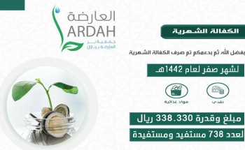 بر العارضة تصرف اكثر من 338 الف ريال لمشروع الكفالة الشهرية لشهر صفر