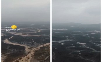 شاهد بالفيديو : تصوير جوي لـ”حرة بني رشيد” في حائل بعد هطول الأمطار وجريان السيول