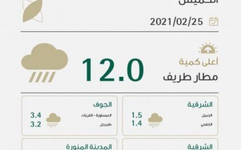 مطار طريف يسجل أعلى نسبة لهطول الأمطار على مستوى المملكة