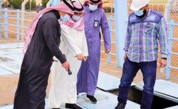 ‎أمين الجوف يتفقد شبكات تصريف مياه الأمطار