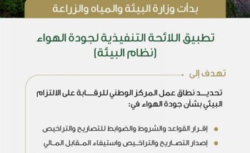 “البيئة” تبدأ تطبيق اللائحة التنفيذية لجودة الهواء في المملكة