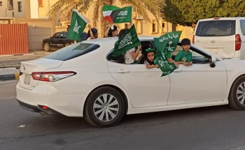 السعيرة تتزين بصور القادة وتتوشح اللون الأخضر باليوم الوطني 91