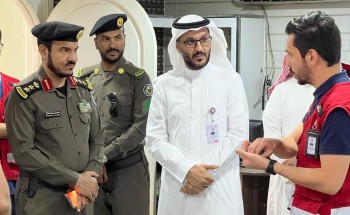 مدير عام فرع الهلال الأحمر بالمدينة يلتقي قائد قوات أمن الطرق بمنطقة المدينة في مقر فرع الهيئة