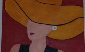 لوحة بورتريه لعضوة فريق بيش ارت عزيزه عدواني