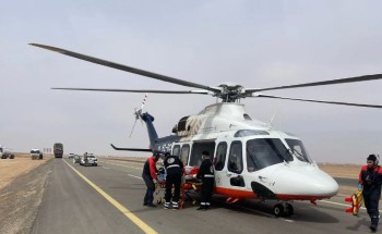 الإسعاف الجوي بالجوف ينقل مصابًا من بسيطا لسكاكا في 35 دقيقة