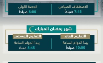 تعليم الجوف‬⁩ يعتمد توقيت الدوام لبقية العام الدراسي 1445هـ لمدارس المنطقة