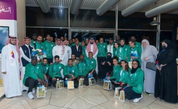 استقبال أبطال المملكة المشاركين في بطولة العالم لألعاب القوى للأساتذة بمطار الملك خالد الدولي بالرياض