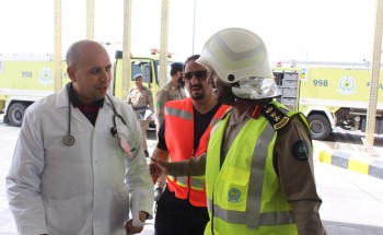 مدني عنيزة ينفذ فرضية إنقاذ وإطفاء بالمباني العالية