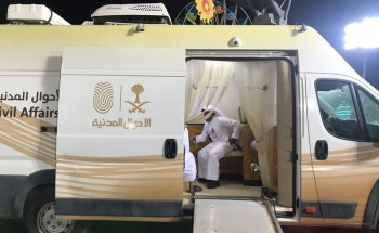 عربة الأحوال المدنية المتنقلة تقدم خدماتها لأهالي محافظة الحائط وقراها