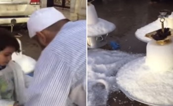 شاهد: أهالي “دومة الجندل” يحتفلون بتساقط زخات البرد بطريقة مبتكرة!