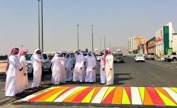 شاهد.. مطبات بألوان فوسفورية في شوارع نجران