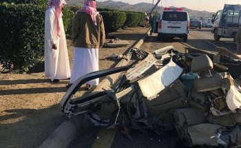 حـادث مروع يشطر مركبة جزأين ويودي بقائدها في الطائف