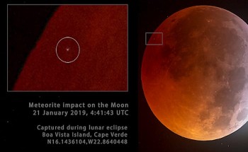 نيزك يضرب القمر أثناء الخسوف!!!