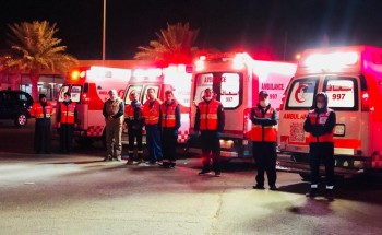 الهلال الأحمر بالجوف يستنفر المراكز الاسعافية لحريق الصناعية الجديدة بسكاكا