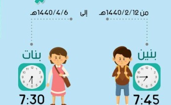 من غدا يوم الاحد 12 _ 2_ 1440هــ مواعيد الاصطفاف الصباحي الشتوي بمدارس تعليم حائل