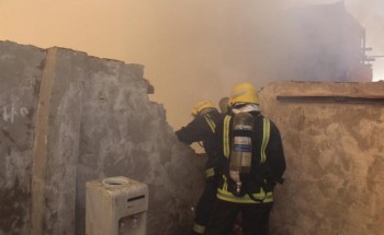حريق مروع يلتهم منزلاً بقمة «جبل جرهم» في مكة