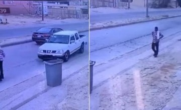 شاهد .. فيديو مروع يرصد فيه لحظة دهس عامل هندي في أحد طرق حفر الباطن