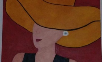 لوحة بورتريه لعضوة فريق بيش ارت عزيزه عدواني